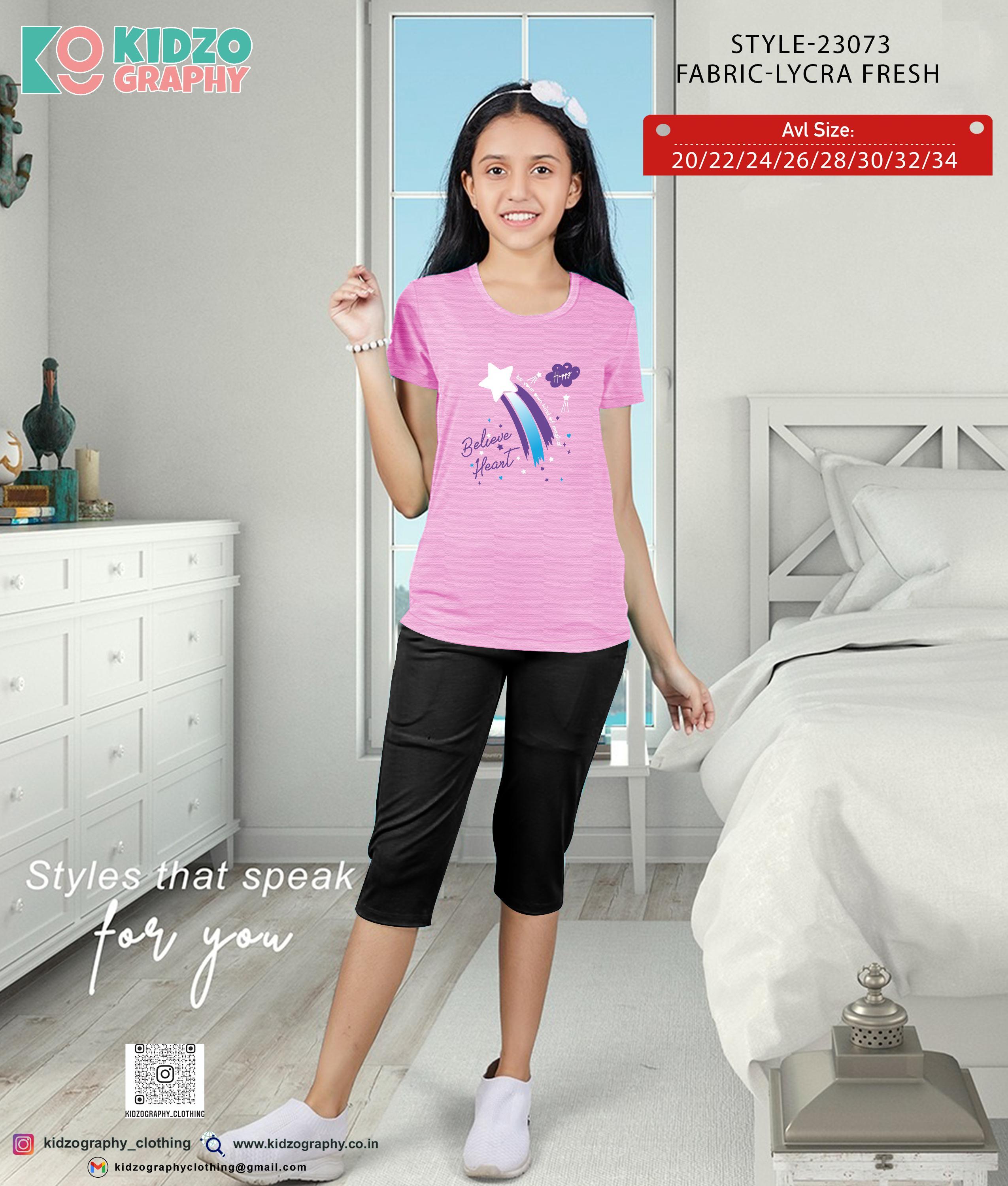 Kidzography Girl's Lycra HS RN T-Shirt