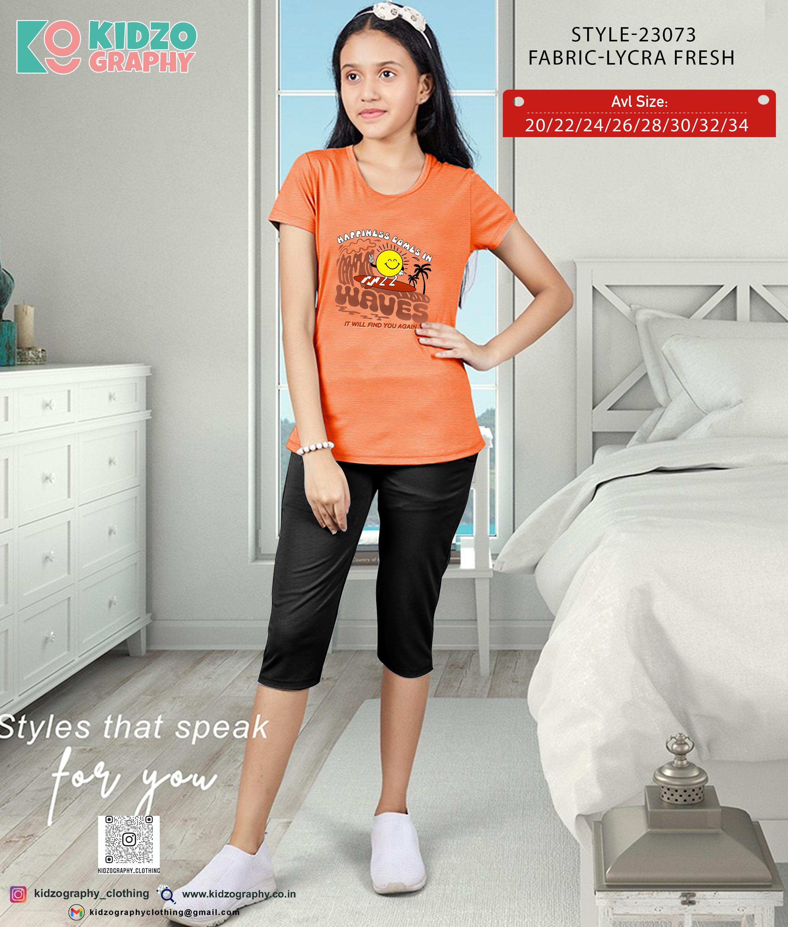 Kidzography Girl's Lycra HS RN T-Shirt