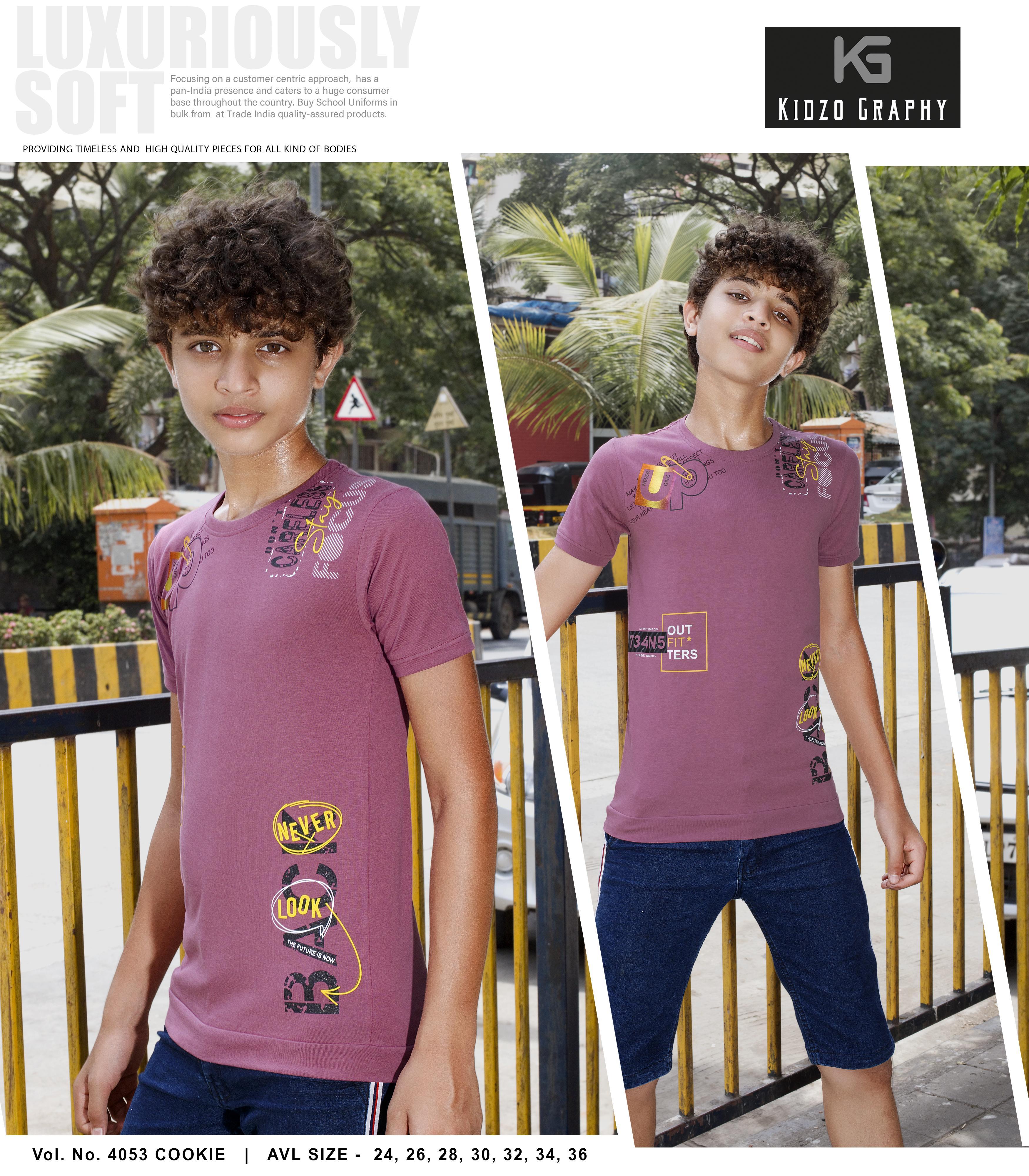Kidzography Boy's Single Jersey Round Neck T-Shirt