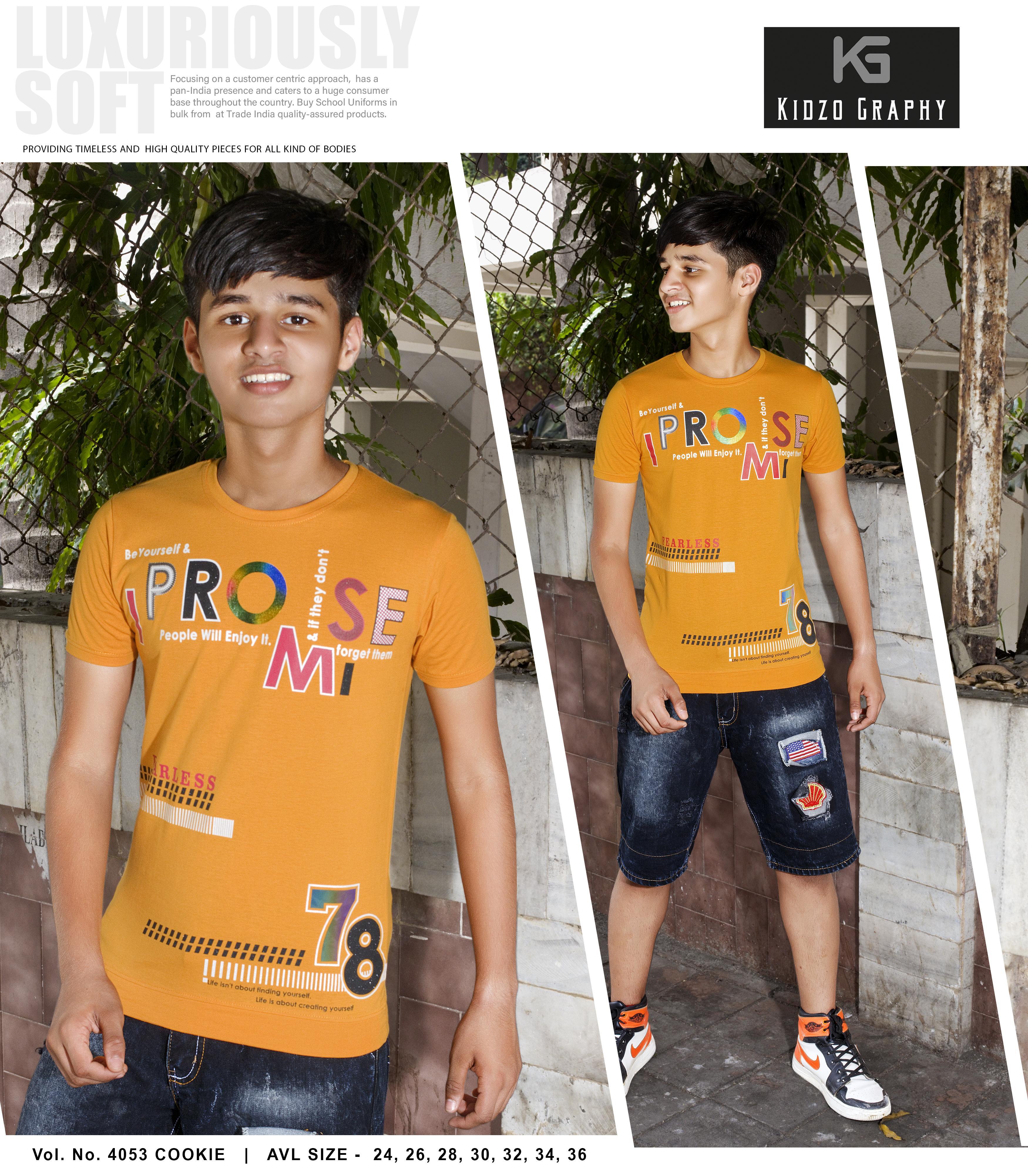 Kidzography Boy's Single Jersey Round Neck T-Shirt