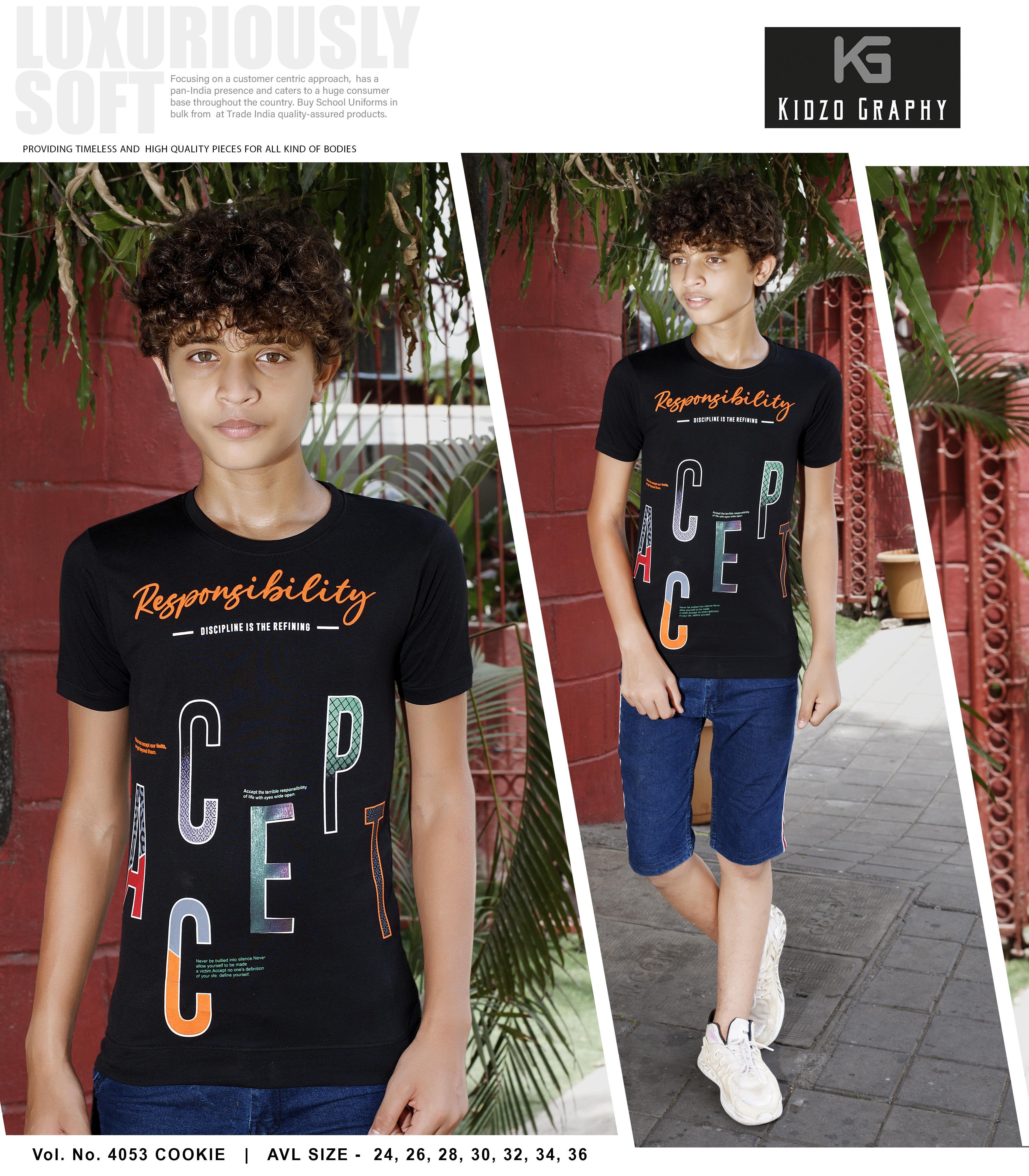 Kidzography Boy's Single Jersey Round Neck T-Shirt