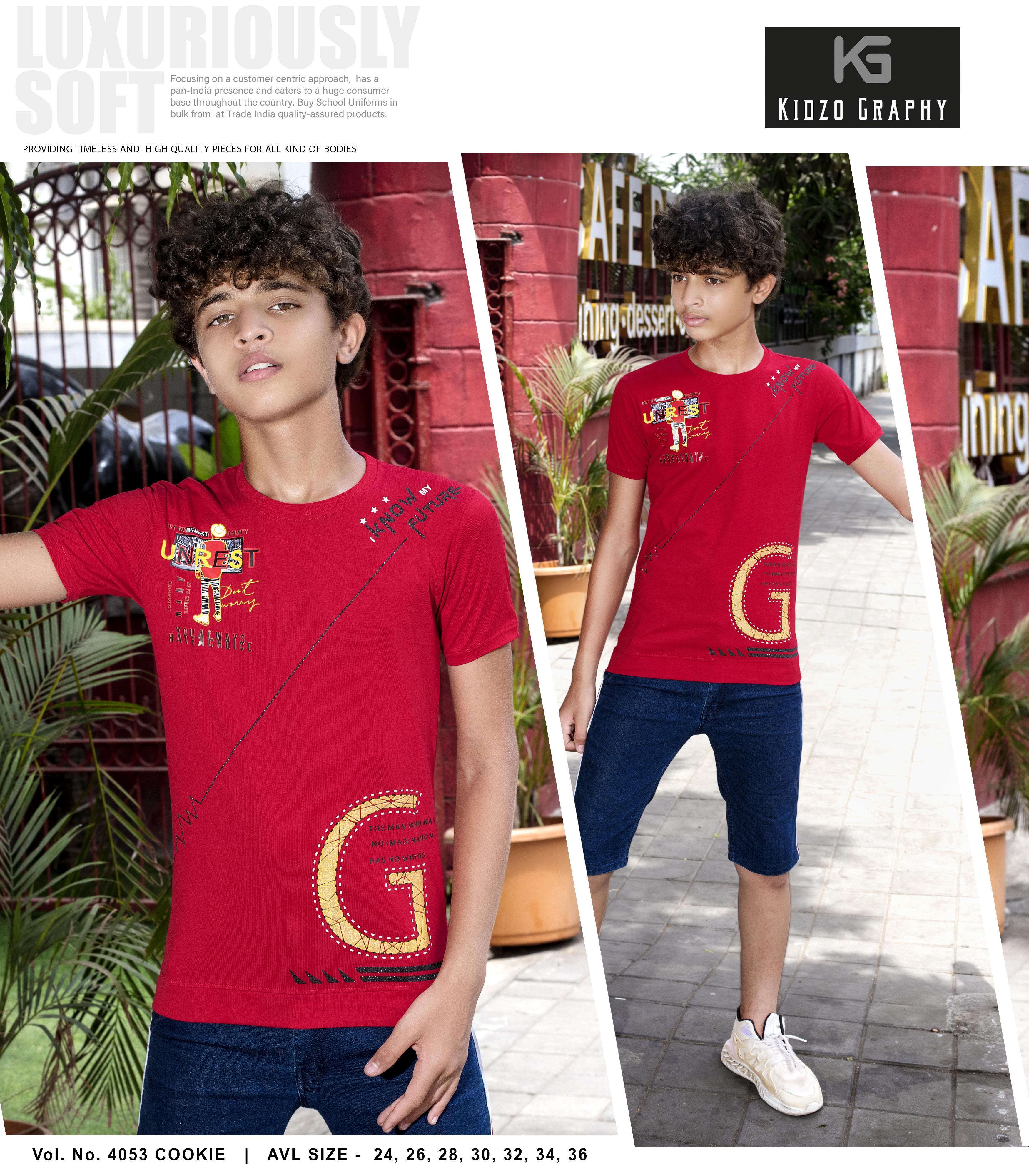 Kidzography Boy's Single Jersey Round Neck T-Shirt