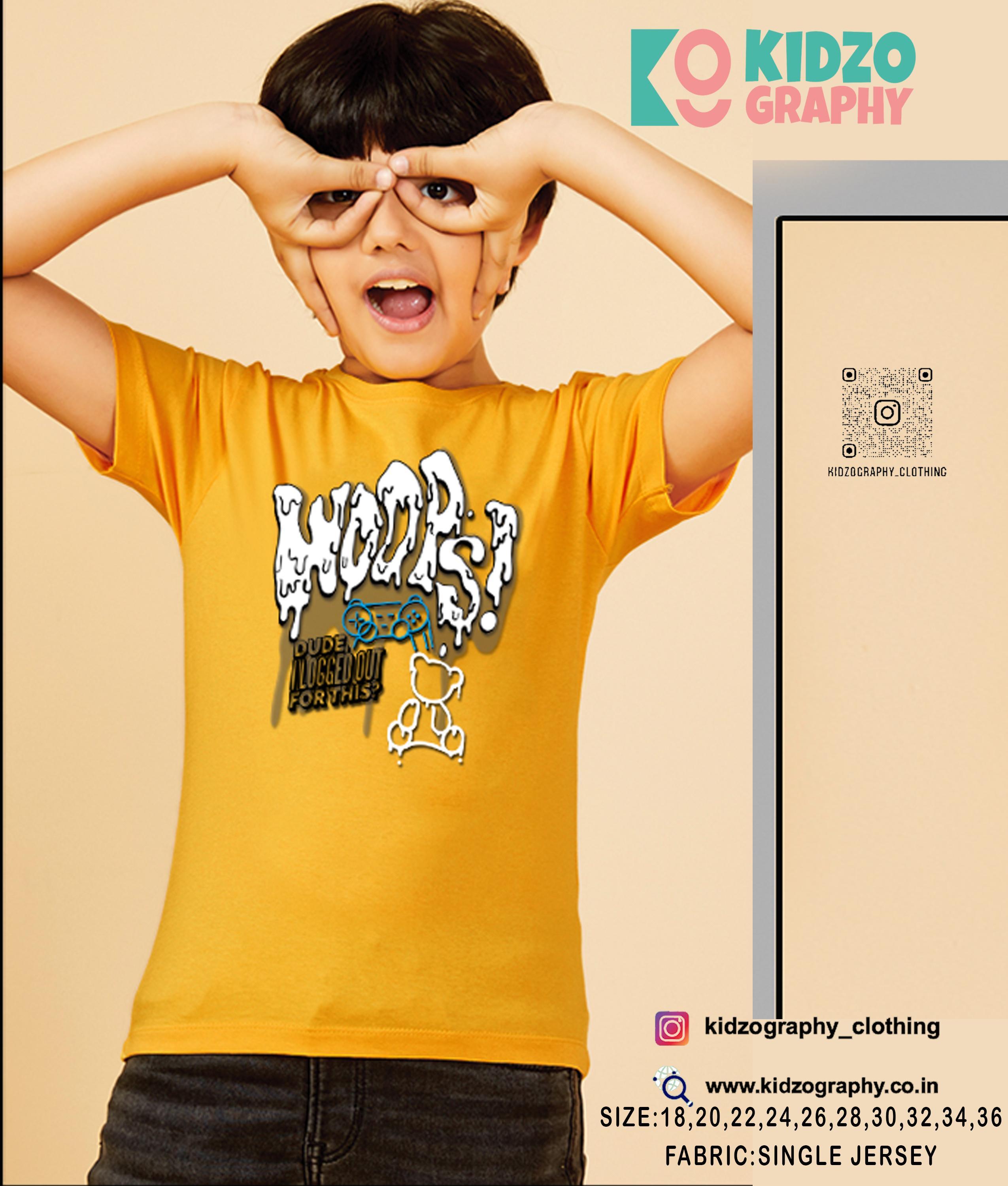 Kidzography Boy's Bouncer Round Neck Half Sleeves T-Shirt