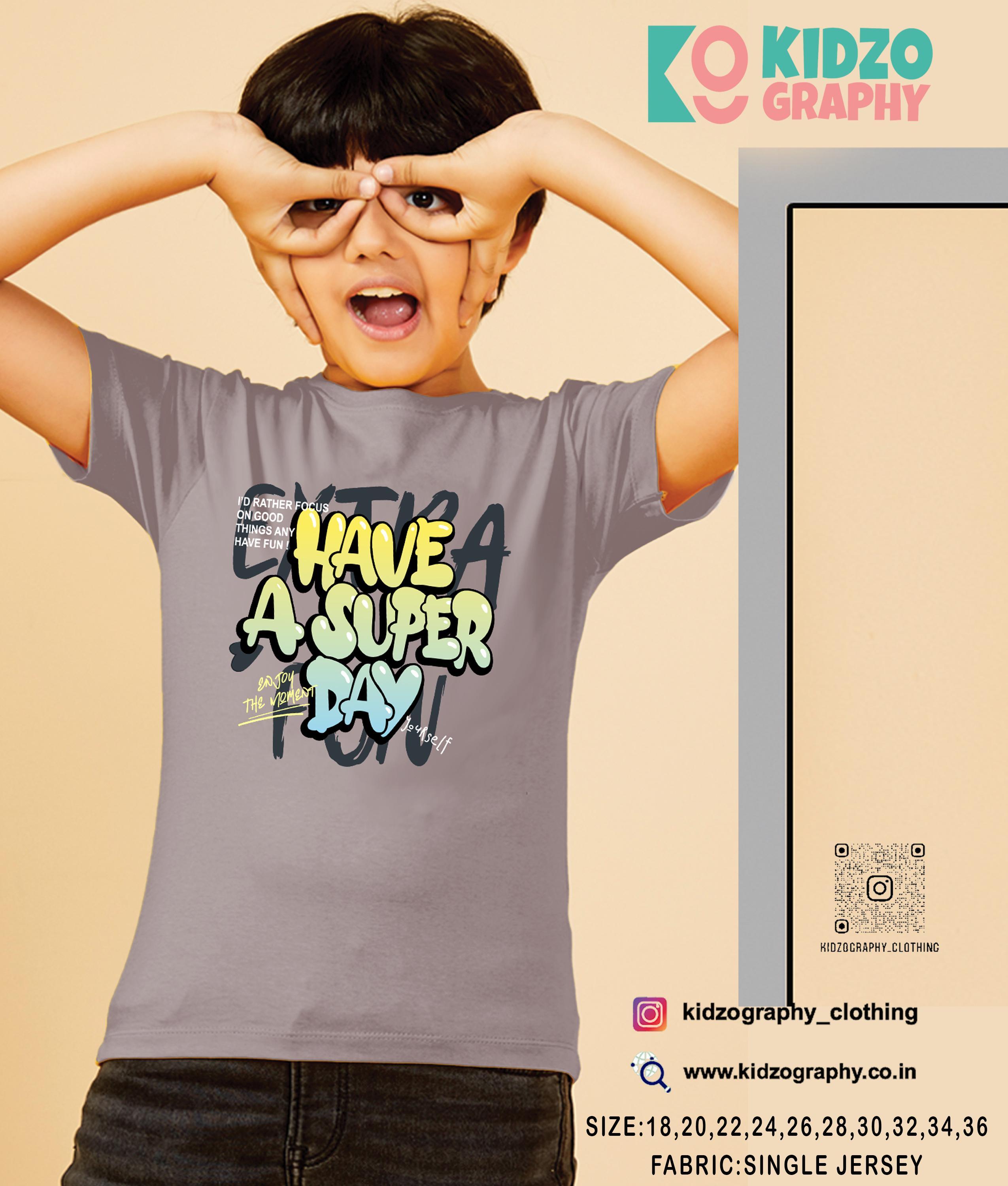 Kidzography Boy's Bouncer Round Neck Half Sleeves T-Shirt