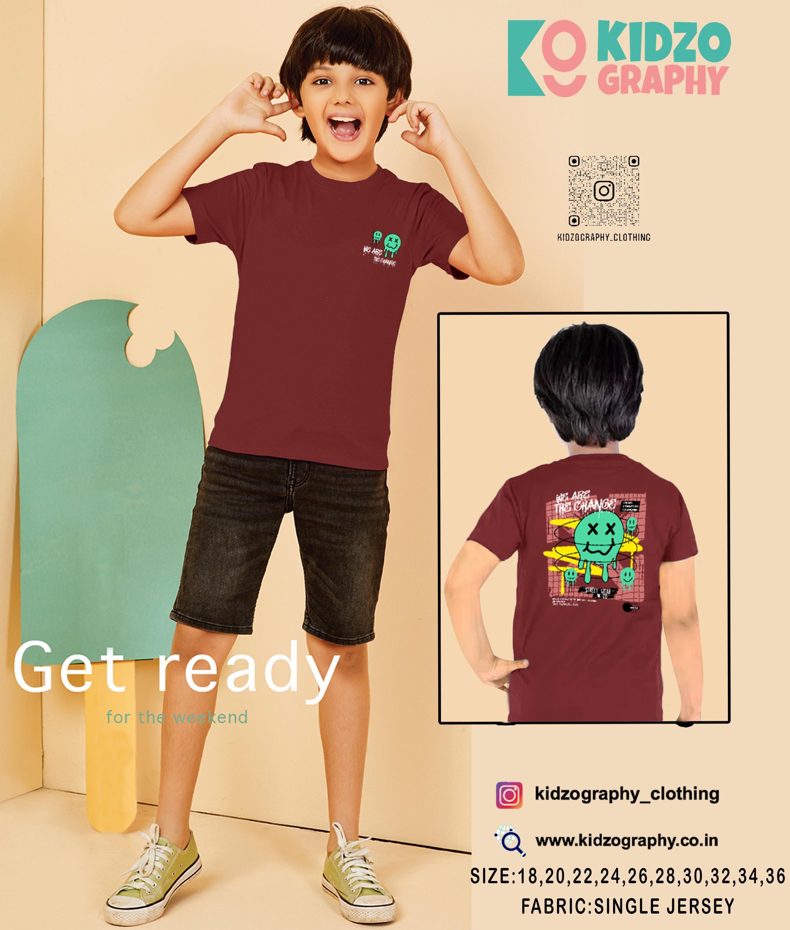 Kidzography Boy's Bouncer Round Neck Half Sleeves T-Shirt