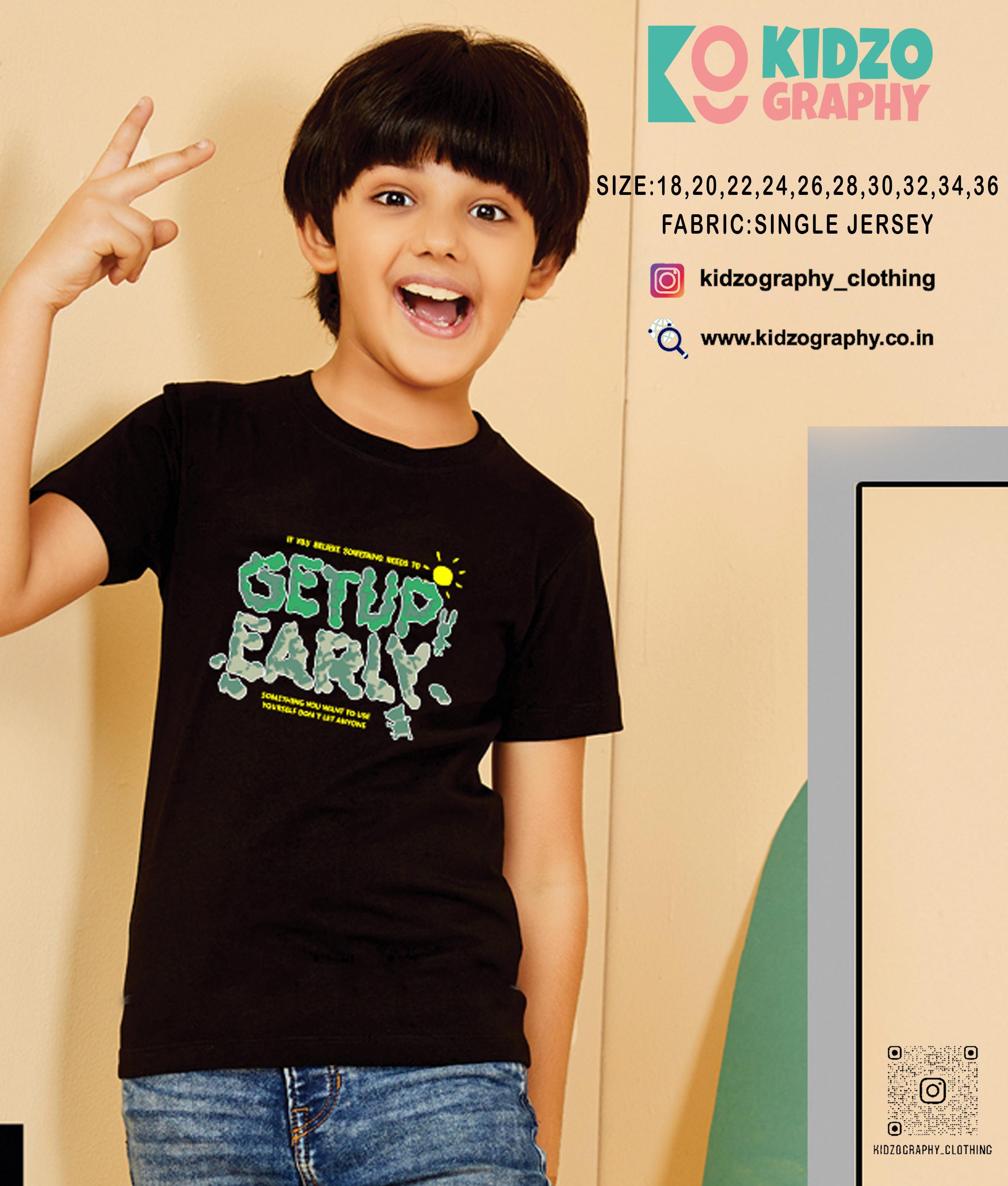 Kidzography Boy's Bouncer Round Neck Half Sleeves T-Shirt