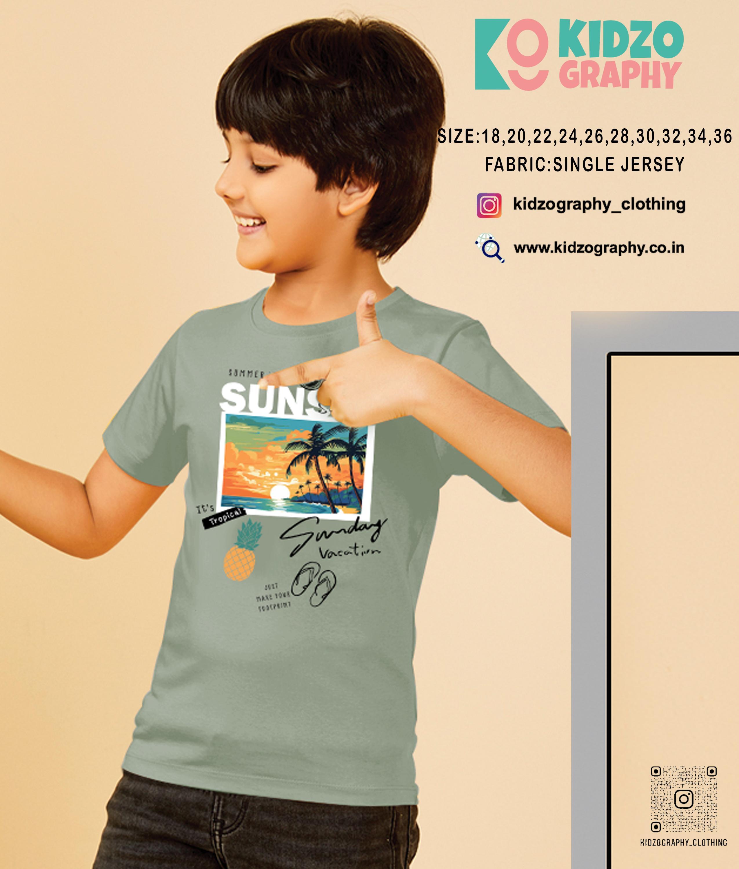 Kidzography Boy's Bouncer Round Neck Half Sleeves T-Shirt
