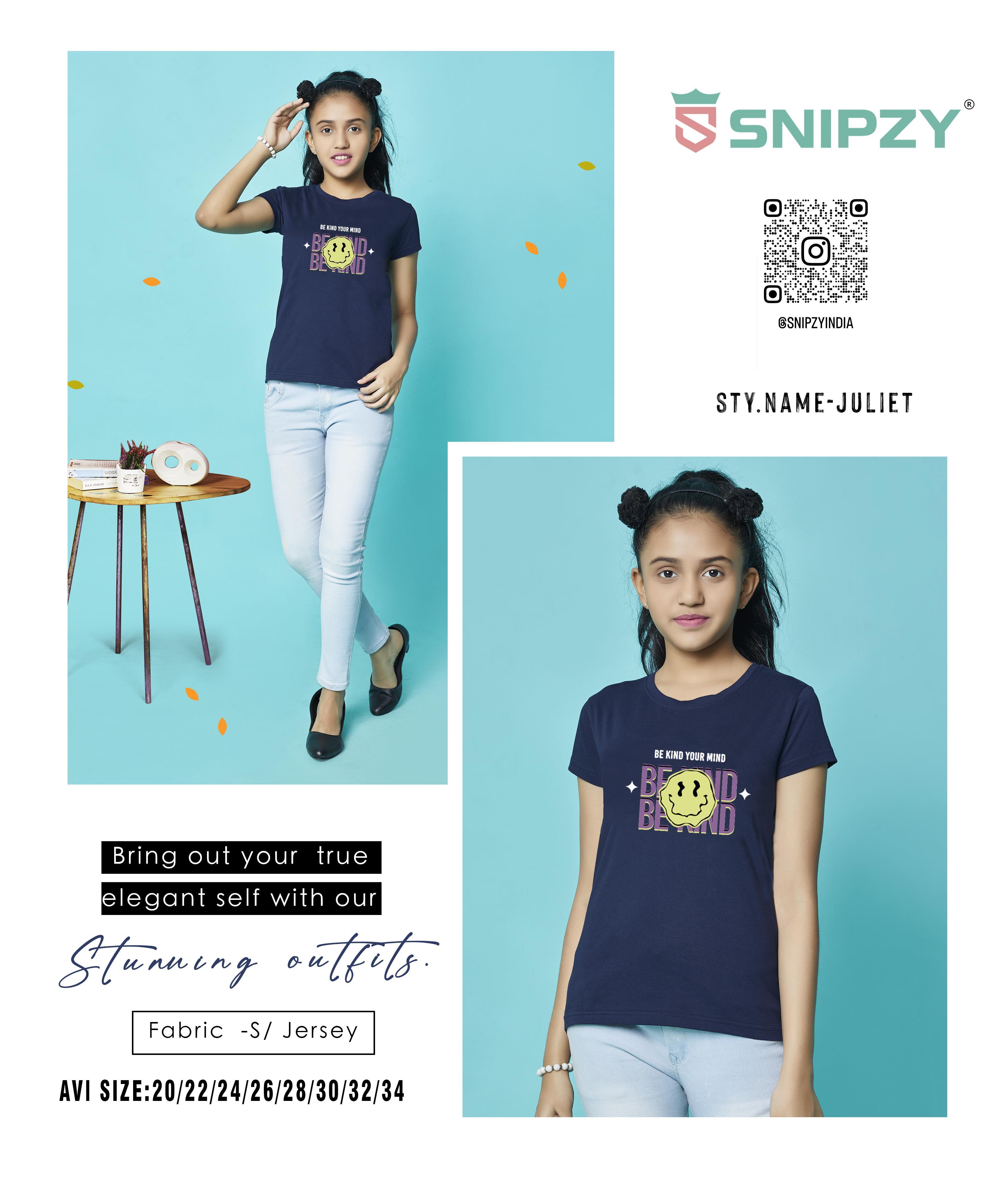 Snipzy Girls Bouncer S/Jersey RN HS T-Shirt (Juliet)