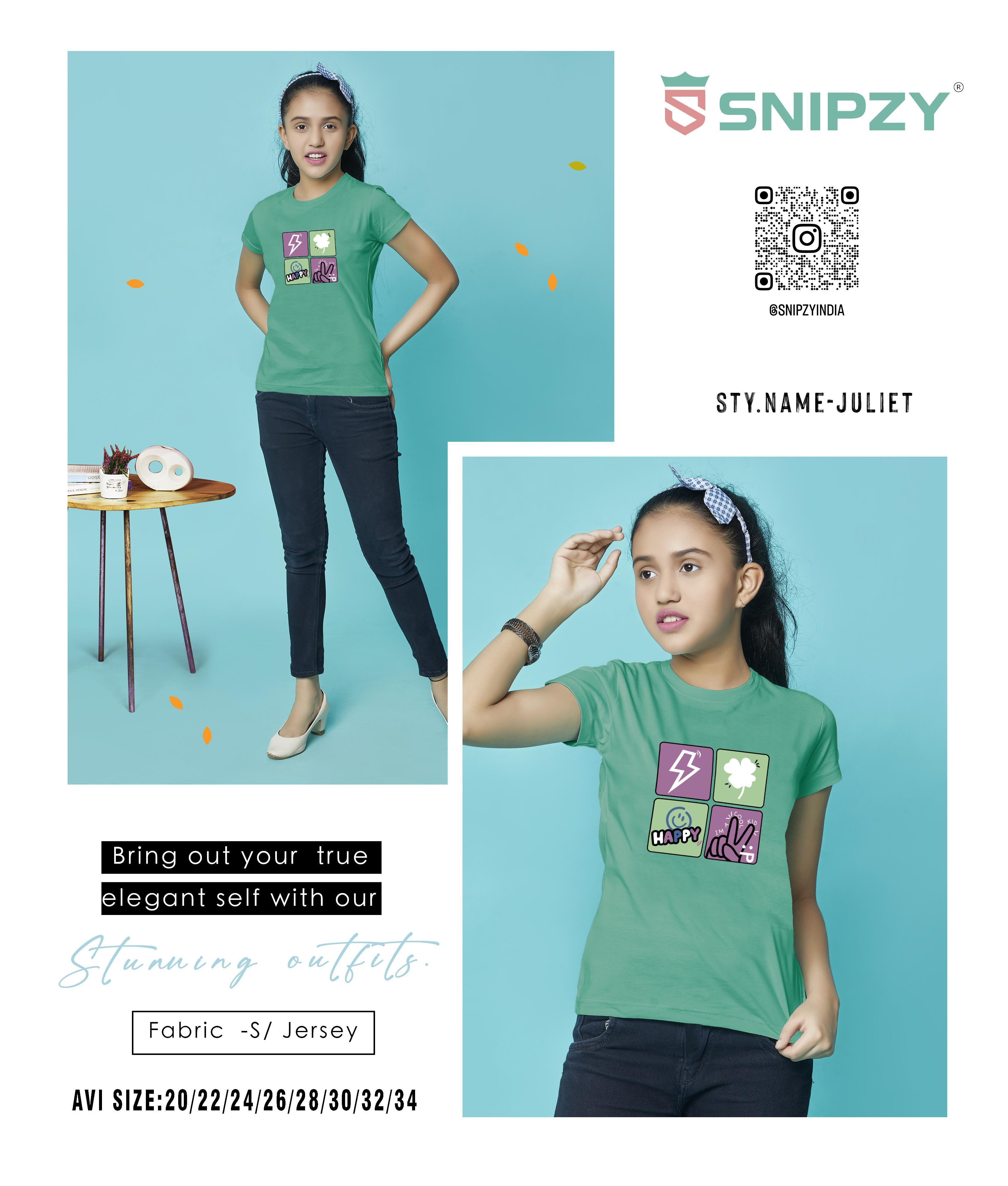 Snipzy Girls Bouncer S/Jersey RN HS T-Shirt (Juliet)