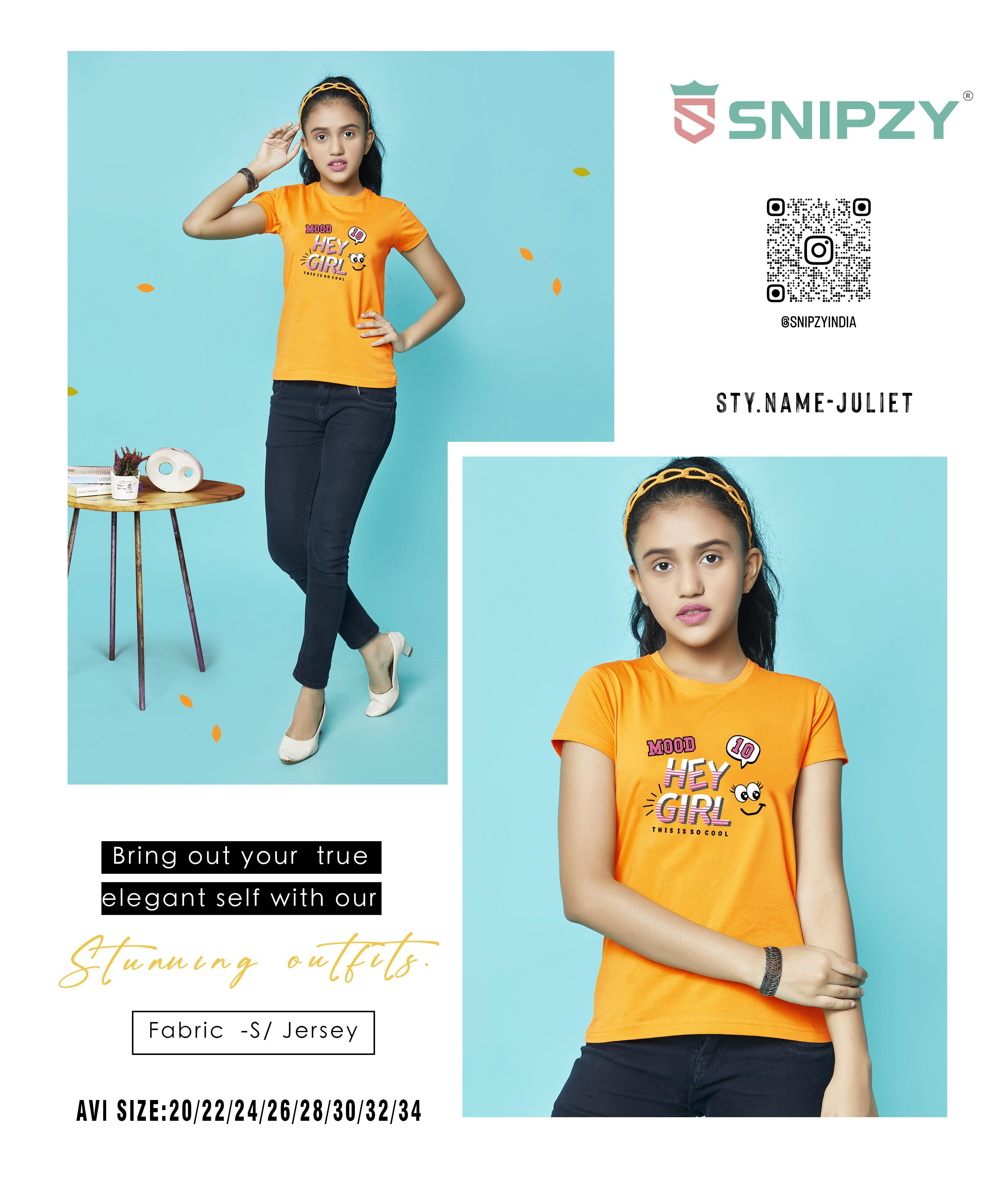 Snipzy Girls Bouncer S/Jersey RN HS T-Shirt (Juliet)