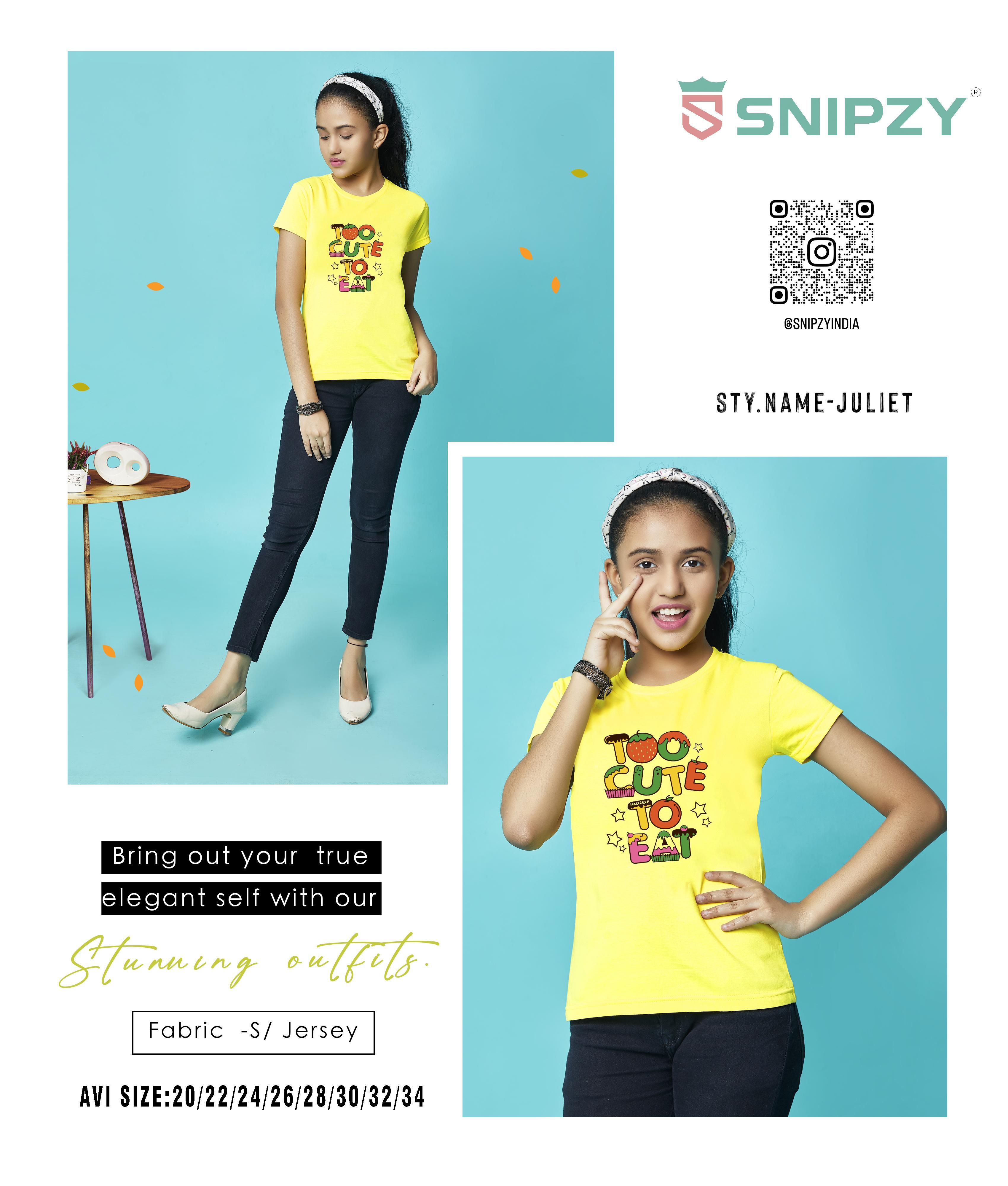 Snipzy Girls Bouncer S/Jersey RN HS T-Shirt (Juliet)
