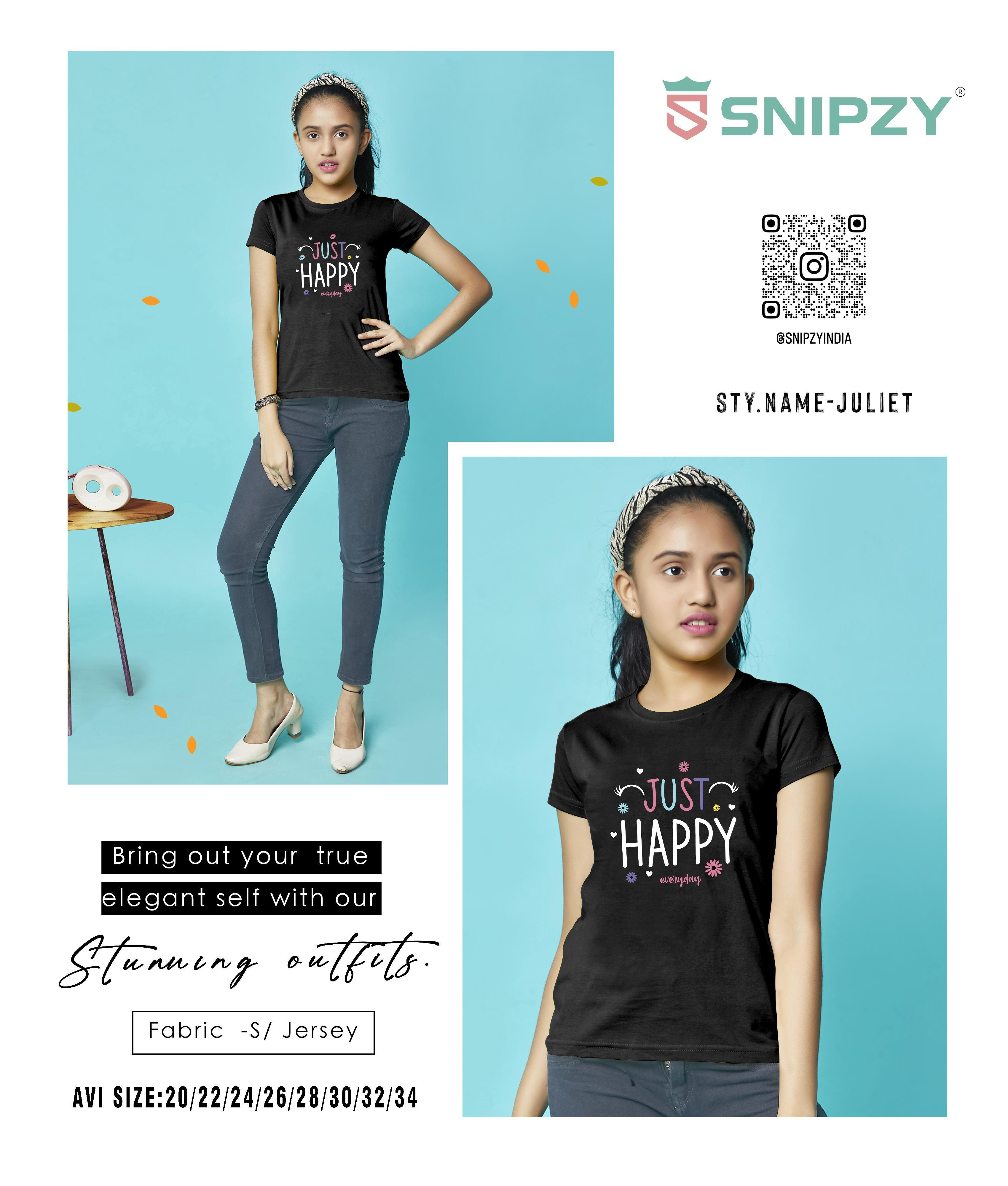 Snipzy Girls Bouncer S/Jersey RN HS T-Shirt (Juliet)