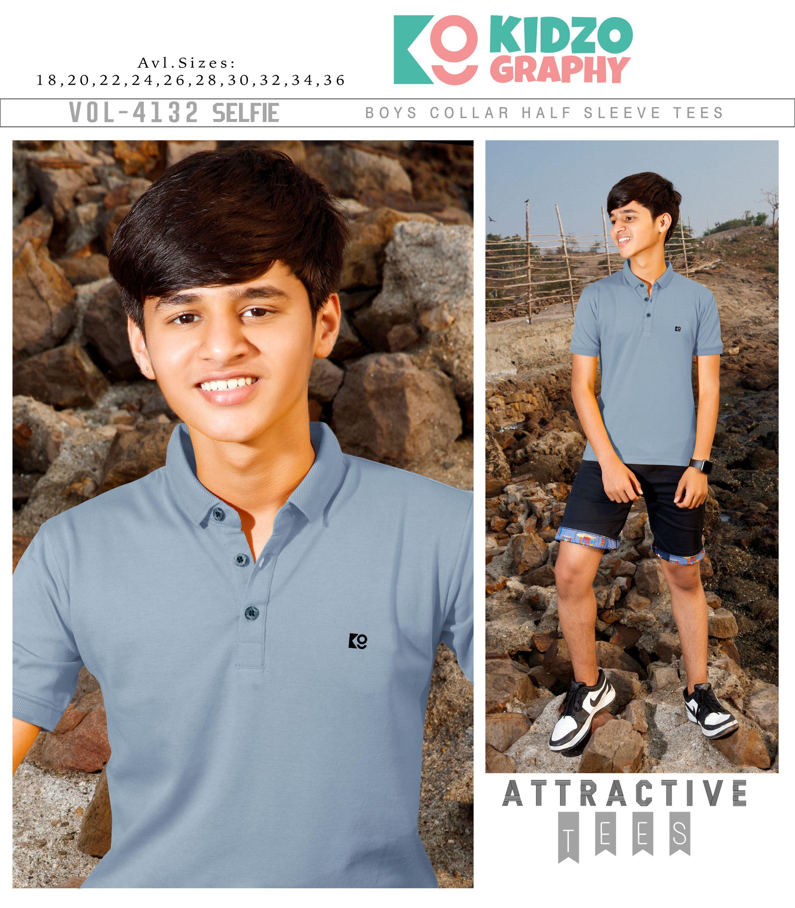 Kidzography Boy's Collar Pique Dry Fit T-Shirt