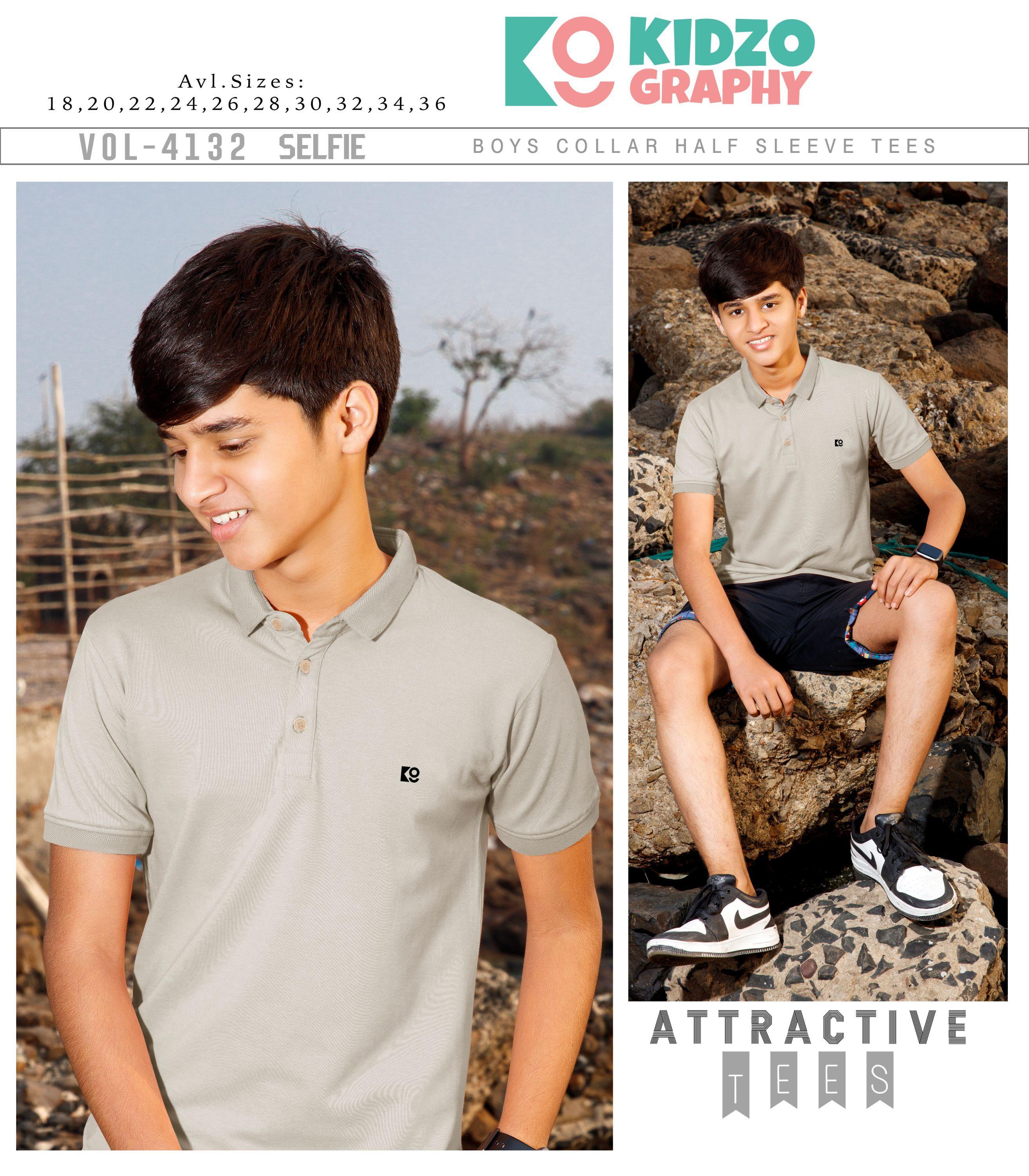 Kidzography Boy's Collar Pique Dry Fit T-Shirt