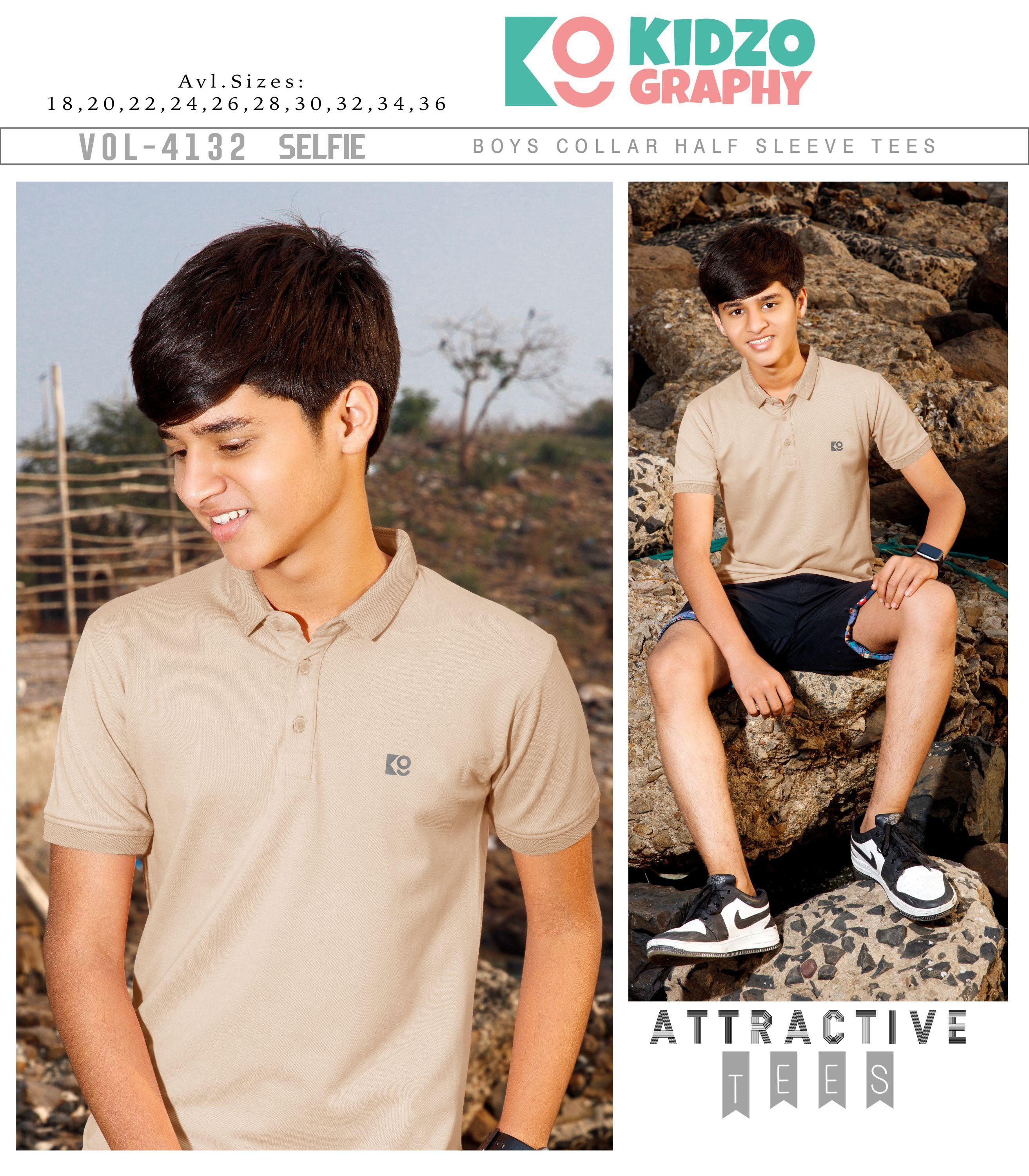 Kidzography Boy's Collar Pique Dry Fit T-Shirt