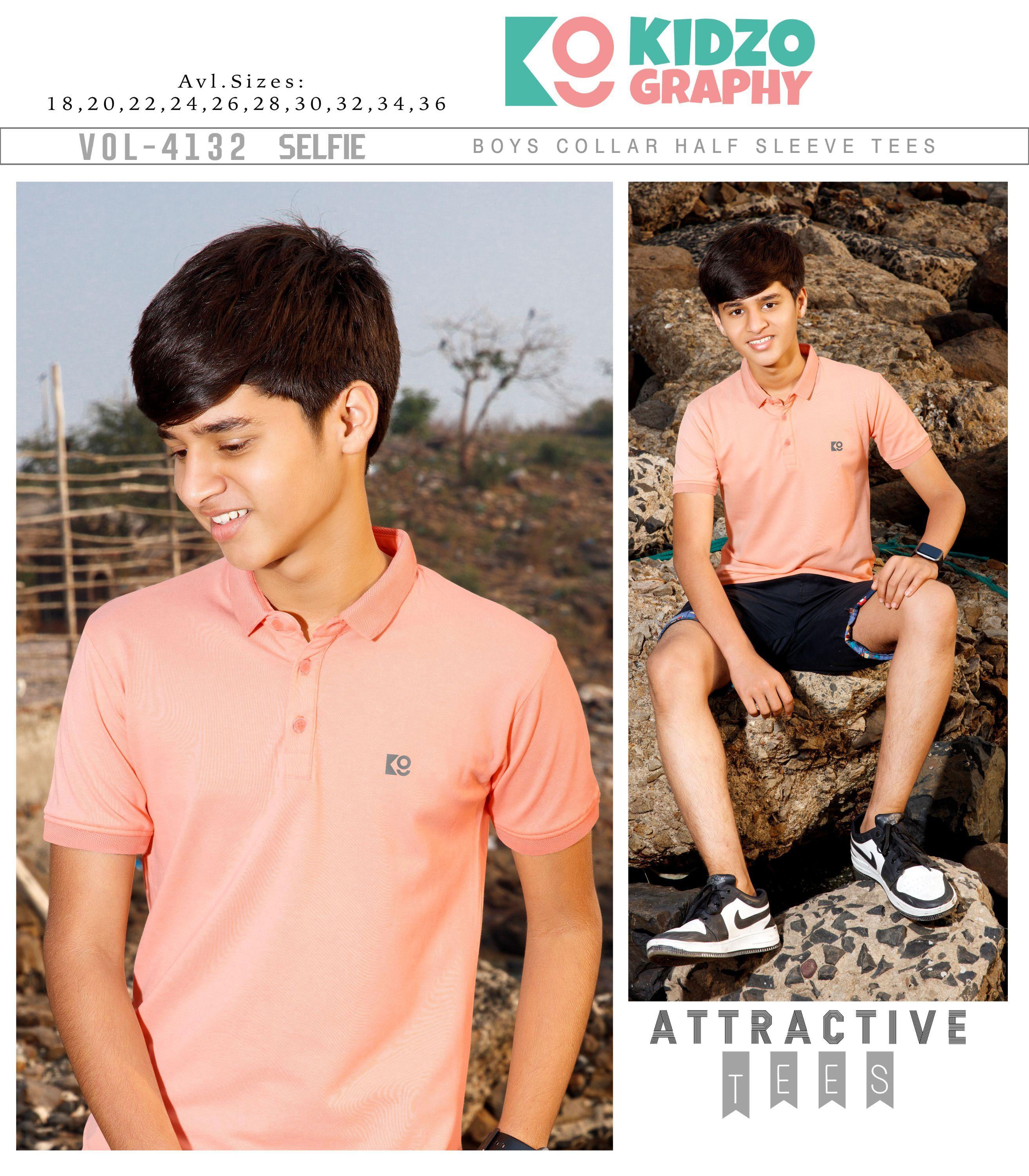Kidzography Boy's Collar Pique Dry Fit T-Shirt