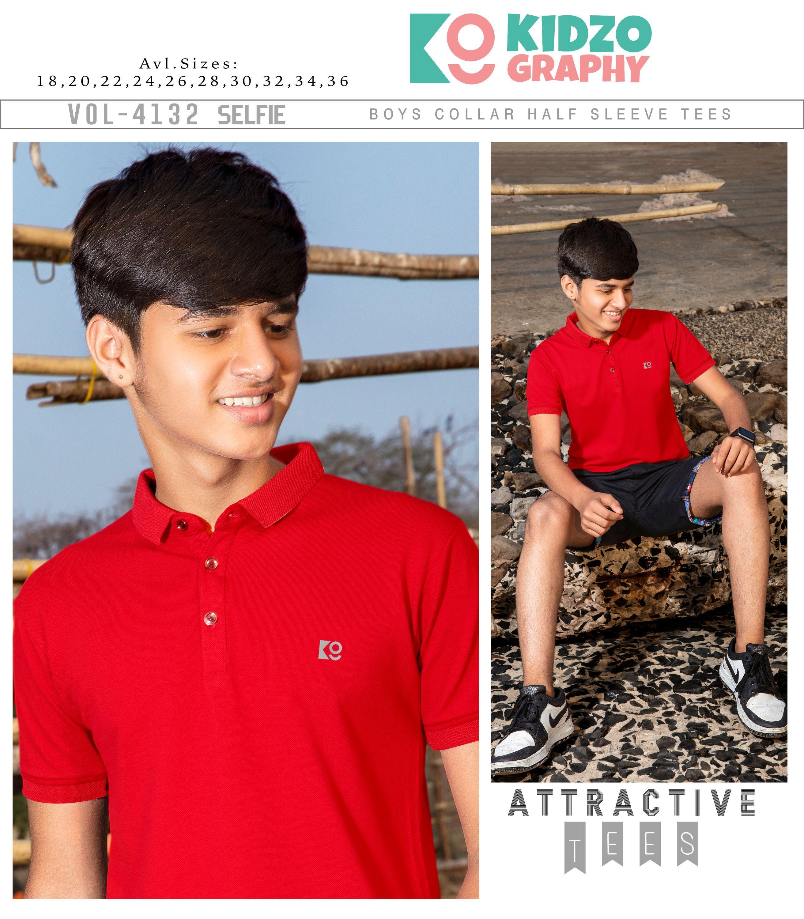 Kidzography Boy's Collar Pique Dry Fit T-Shirt