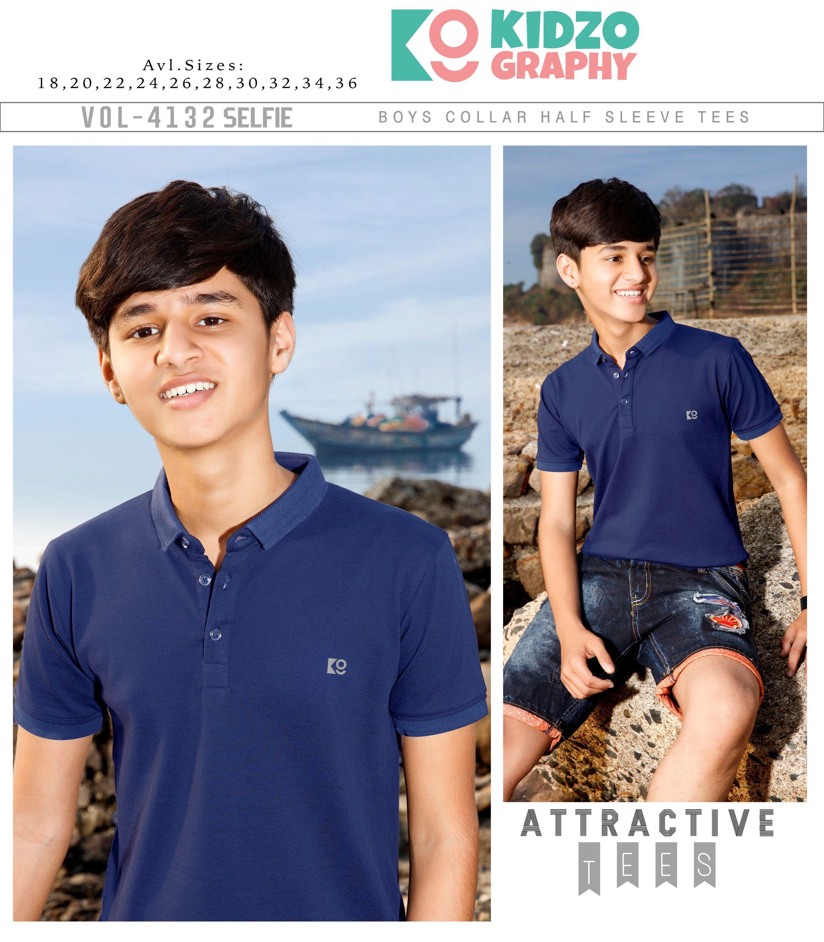 Kidzography Boy's Collar Pique Dry Fit T-Shirt