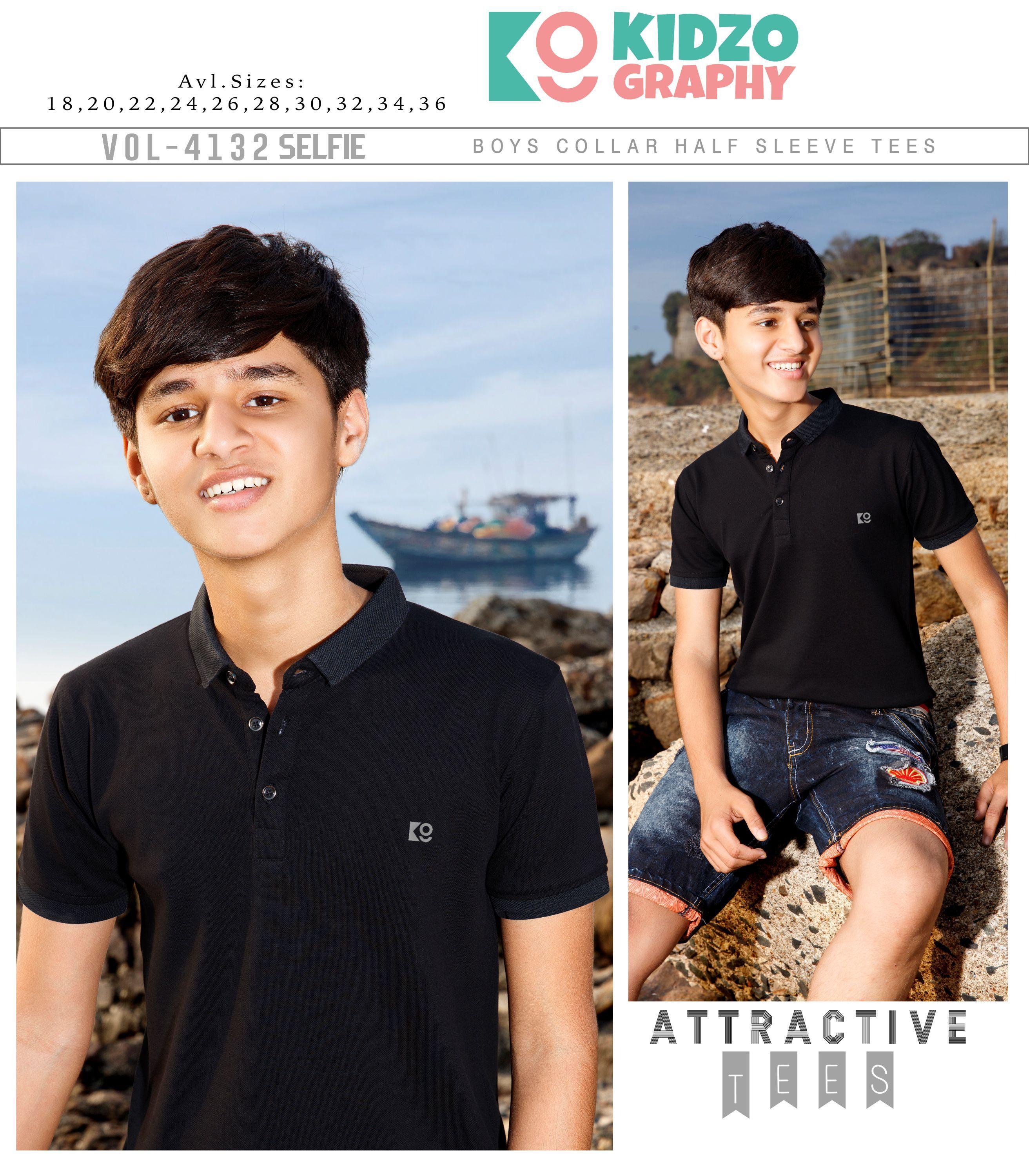 Kidzography Boy's Collar Pique Dry Fit T-Shirt