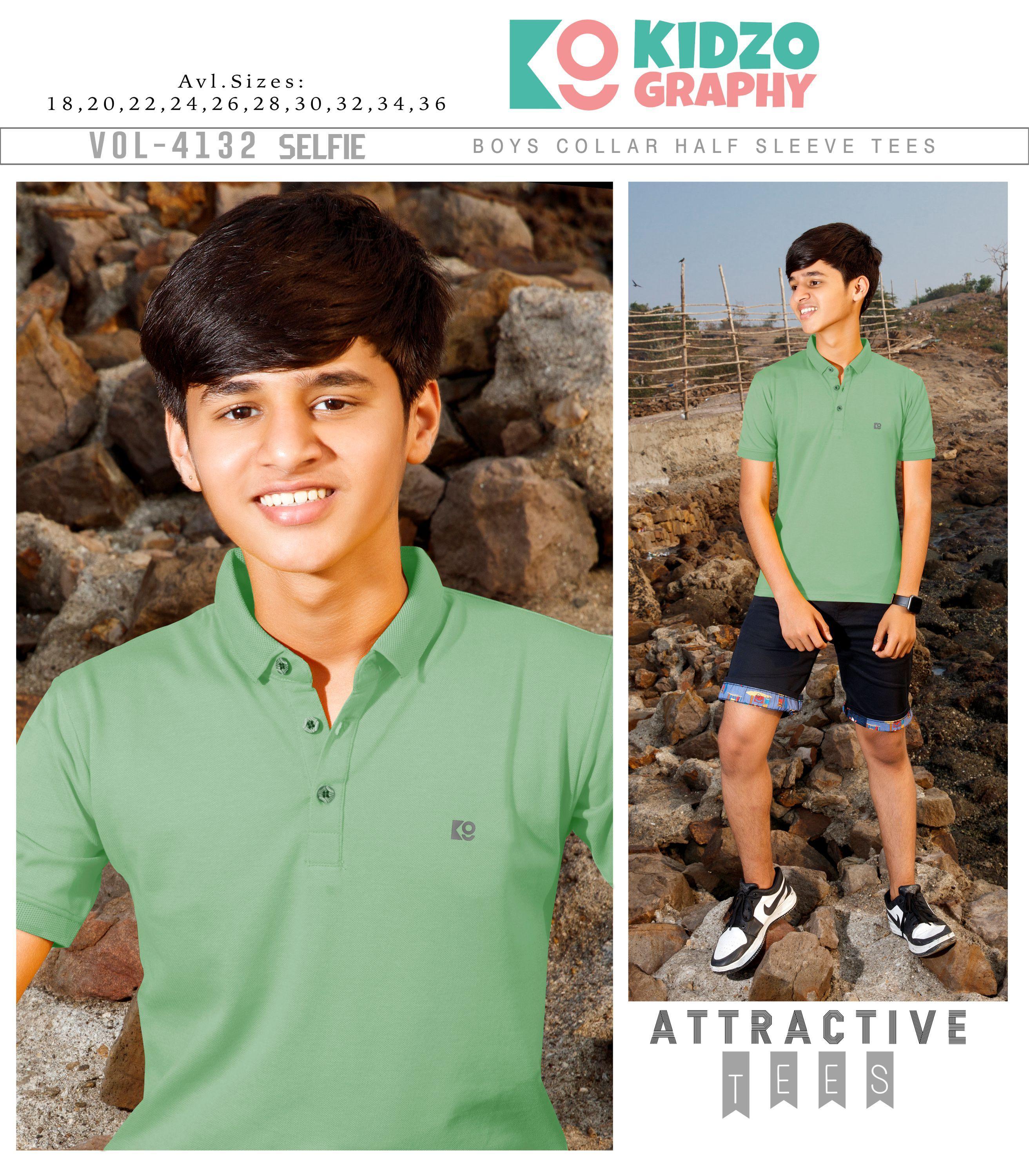 Kidzography Boy's Collar Pique Dry Fit T-Shirt