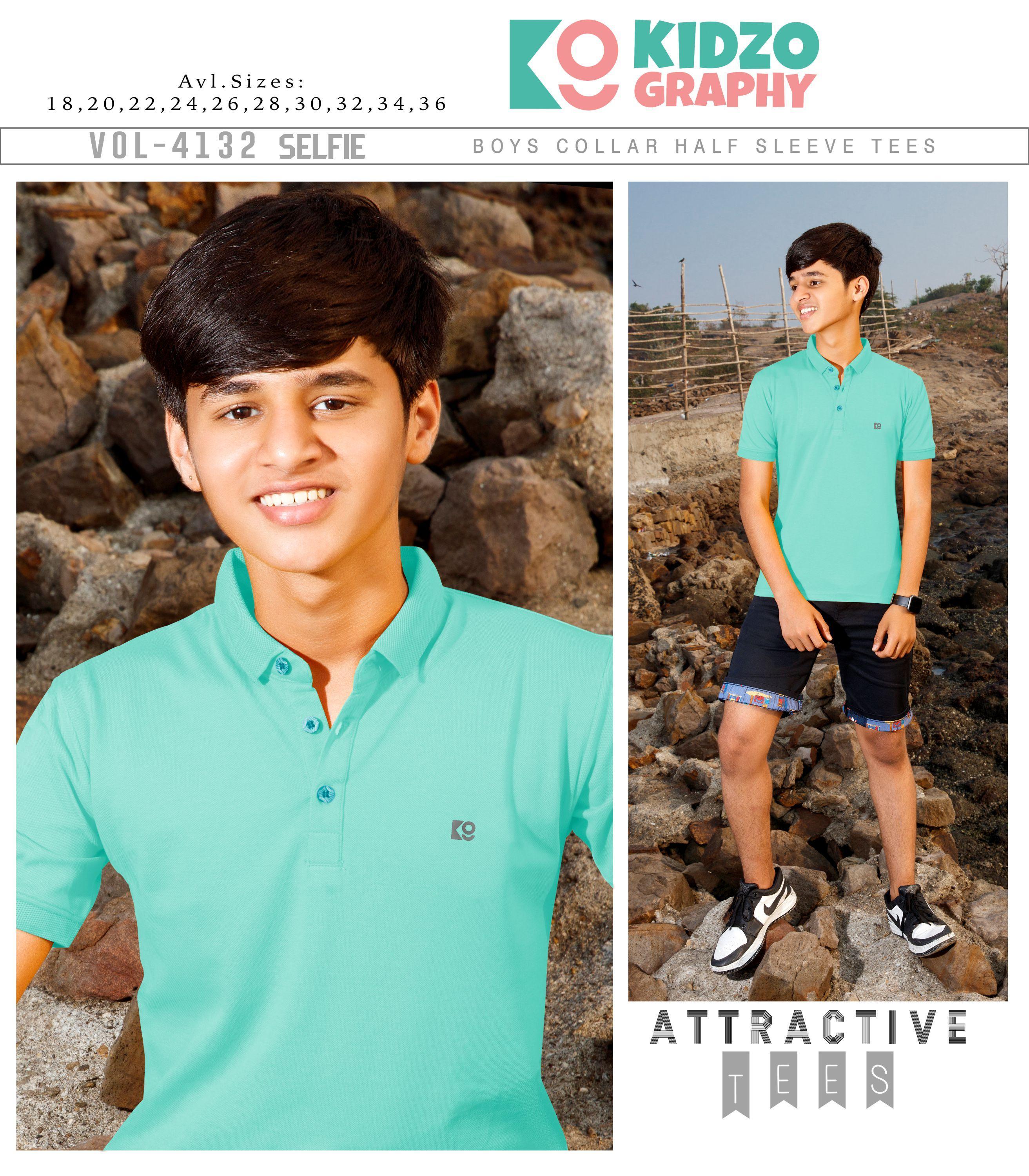 Kidzography Boy's Collar Pique Dry Fit T-Shirt