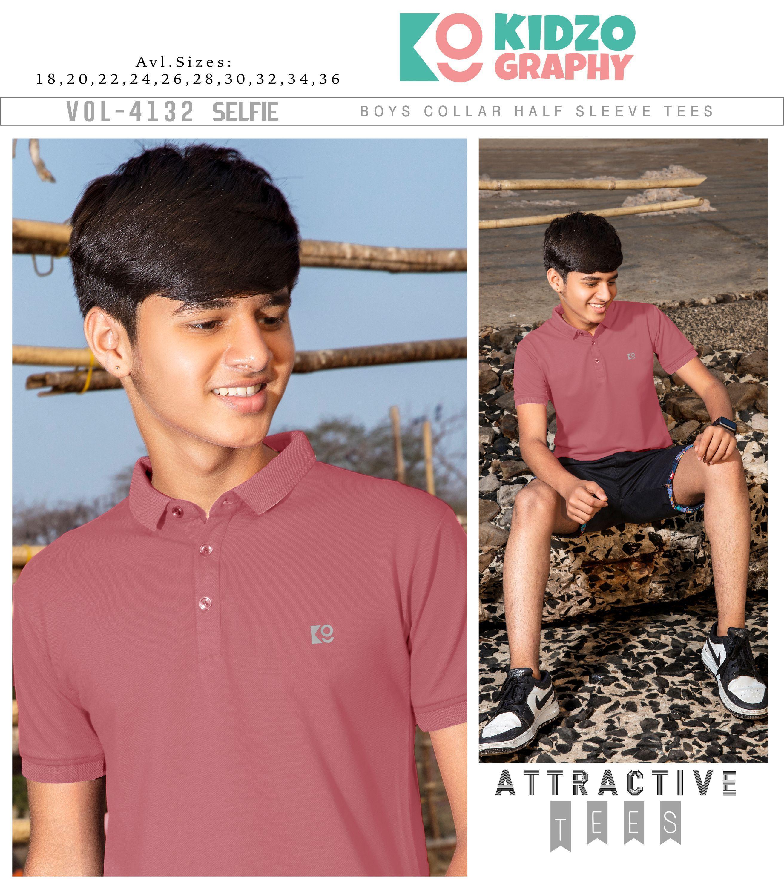 Kidzography Boy's Collar Pique Dry Fit T-Shirt