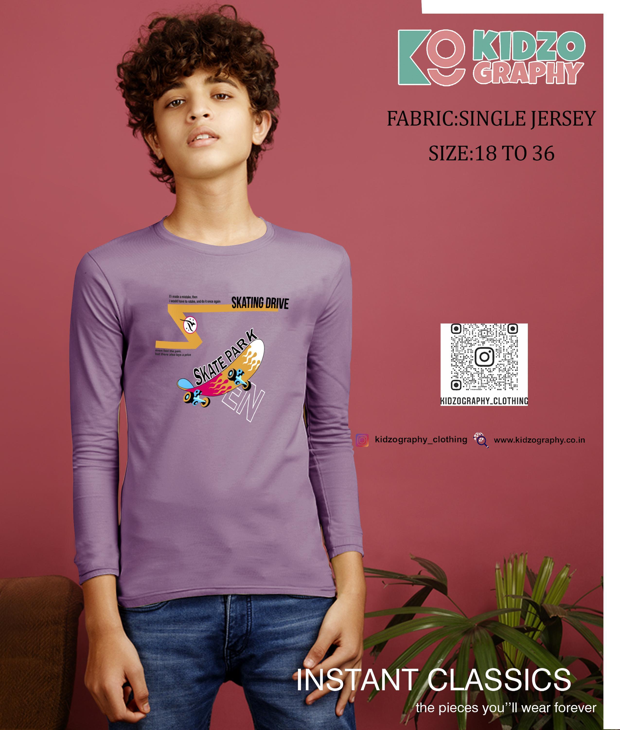 Kidzography Boy's Bouncer Full Sleeves RN T- Shirt (4197)