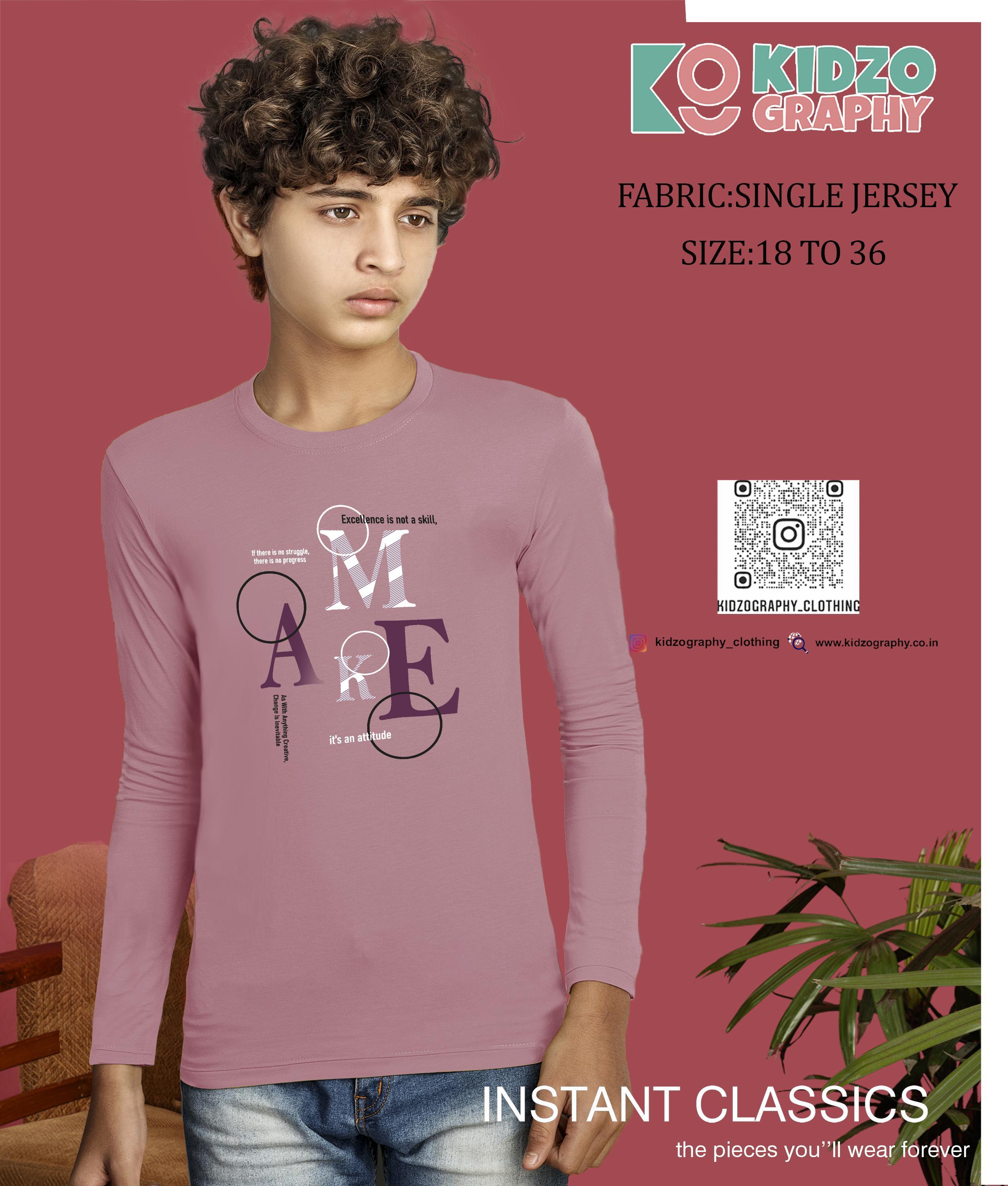 Kidzography Boy's Bouncer Full Sleeves RN T- Shirt (4197)