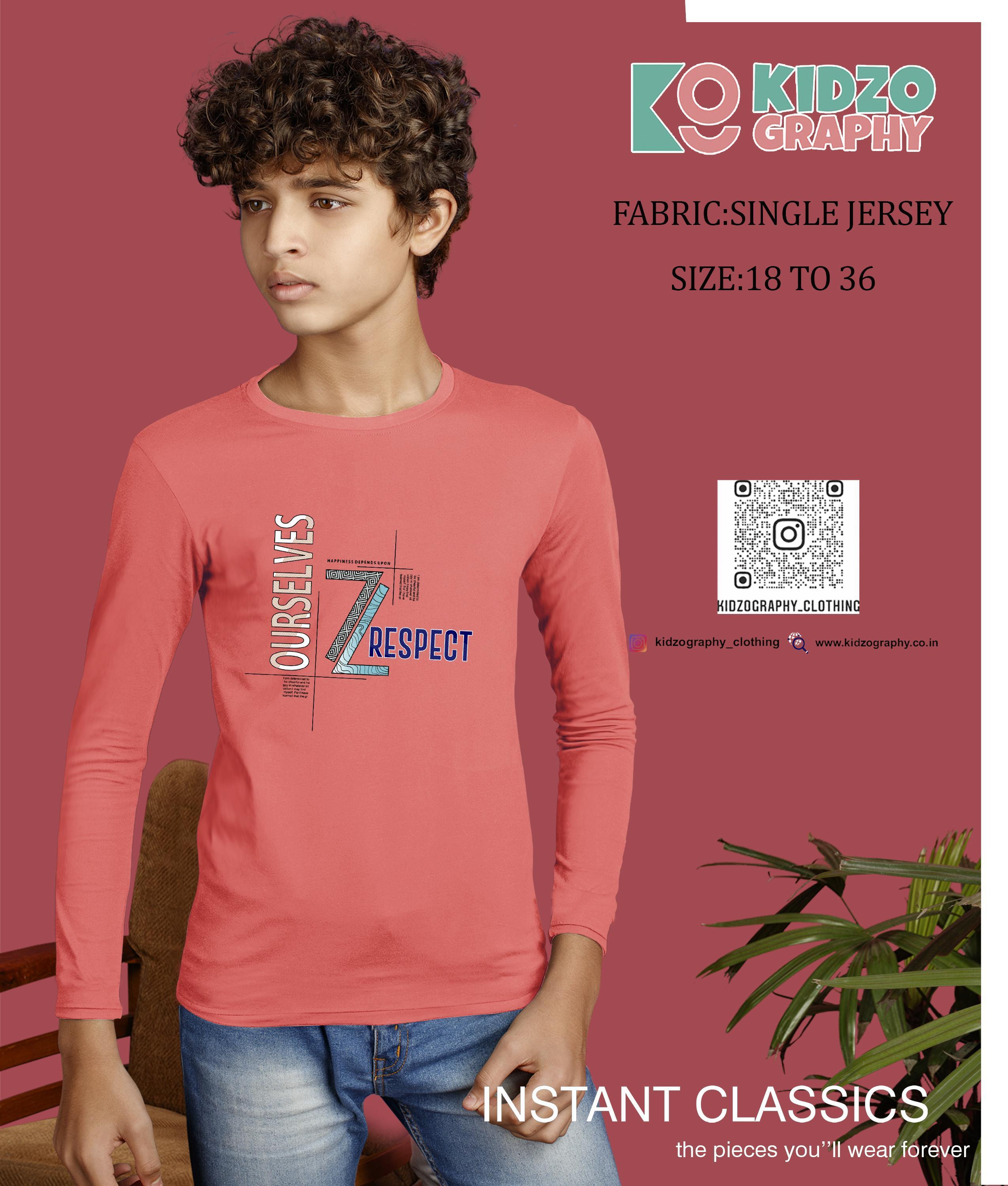 Kidzography Boy's Bouncer Full Sleeves RN T- Shirt (4197)
